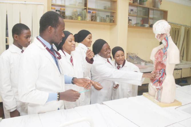 Students at Lead British International School, Abuja during their Biology Class